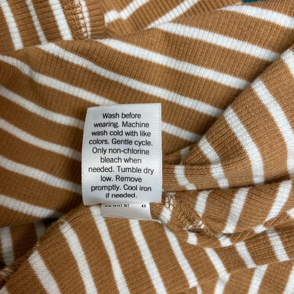 Croft & Barrow Tan and White Striped Top - Picture 8 of 9